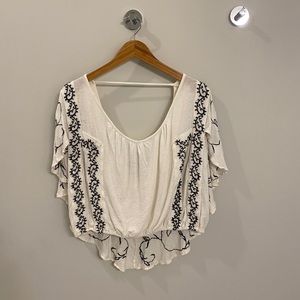 Free People Embroidered Blouse